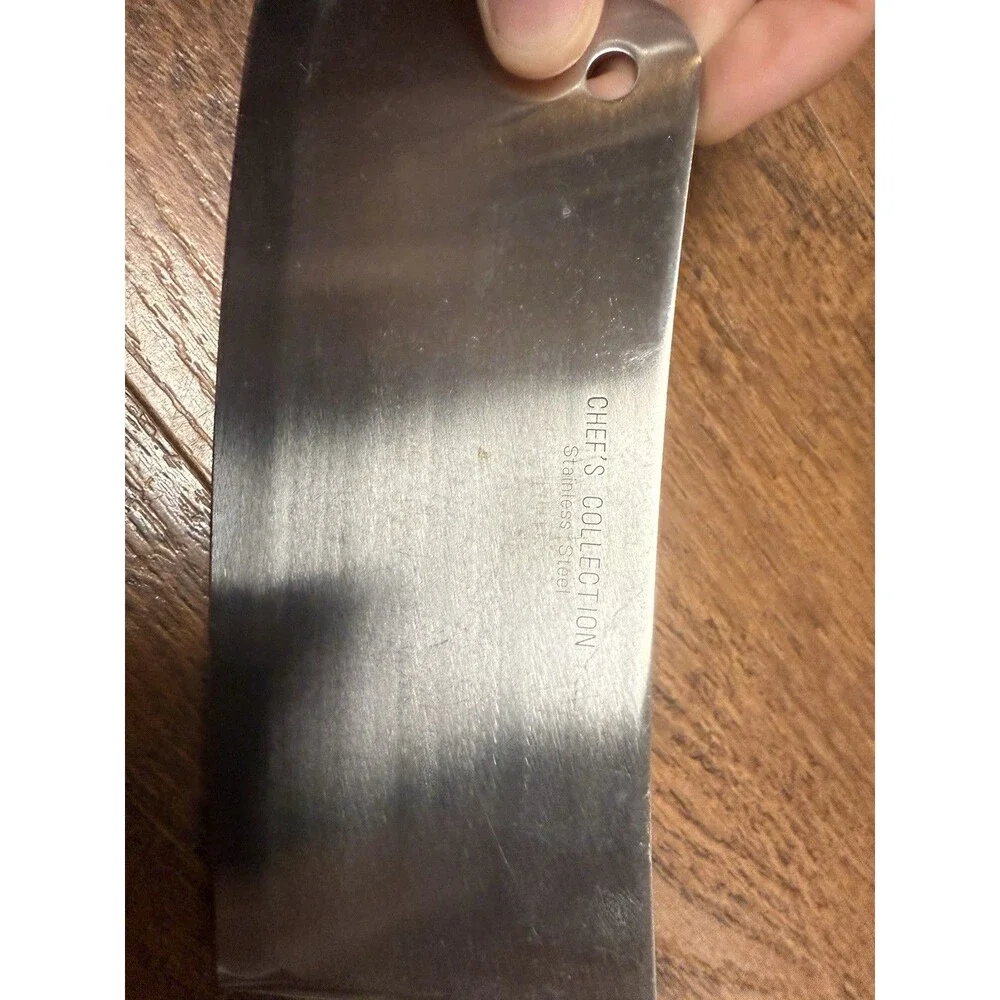 VTG Stainless Japan 6” Chef Utility Cleaver Kitchen Knife Rocking Chopper Wood